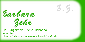 barbara zehr business card